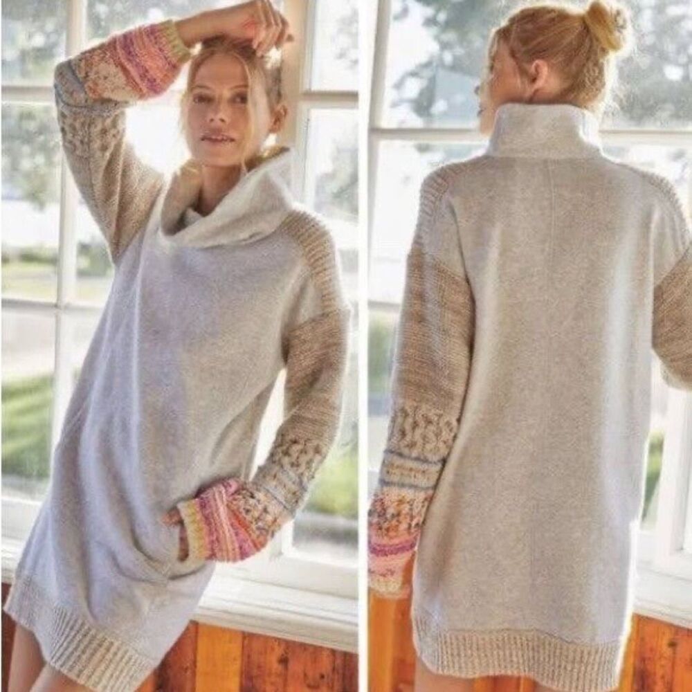 Anthropologie Daily Practice Cozy Cowl Tunic Sweater Sweatshirt Dress NWT Small